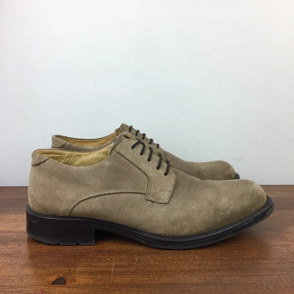 Stafford St Austin Culture Men’s Oxford Beige Suede Shoes Size 9.5M.